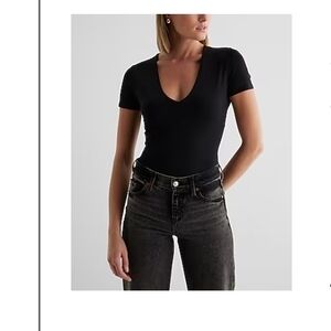 Classic Black V-Neck Women's Top